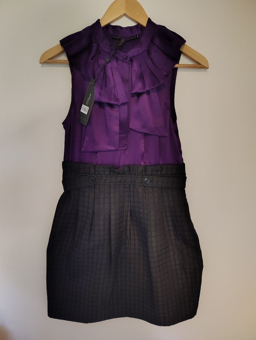 NWT BCBGMAXAZRIA Purple Black Dress Size 6P Hoco Homecoming 90s Y2K